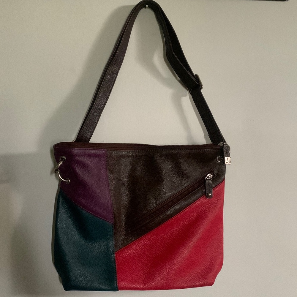 Leather patchwork purse